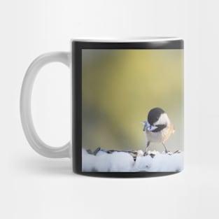 Chickadee in winter Mug